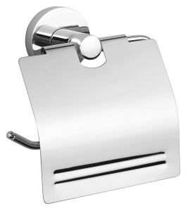 Wieszak 13,5x14x5 cm na papier toaletowy z przykrywką chrom SAMBA  