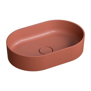 Umywalka nablatowa 55x36x14,7 cm , terracotta mat OVO   