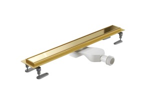 Odpływ liniowy 70 cm z rusztem dekoracyjnym, złoty 