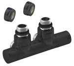  Zestaw przyłączeniowy zespolony, rozstaw 50 mm czarny mat  TWIN BLACK