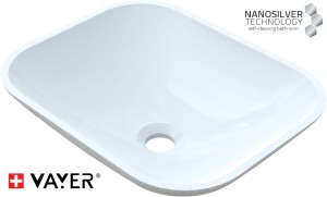 Umywalka nablatowa Vayer Citizen Draco 45x36cm biała konglomerat 