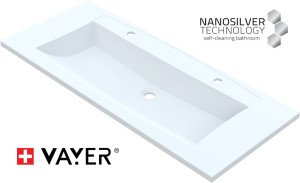 Umywalka  biała Vayer Citizen Pavo 120x50cm konglomerat 