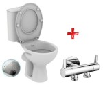Kompakt WC funkcją  bidet z deska soft-close, odpływ poziomy+ Zawór podwójny do podlączenia bidetu 