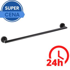 Czarny wieszak na ręcznik 60cm,DARK X-ROUND BLACK / WYSYŁKA 24h