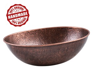 Umywalka nablatowa miedziana 50×38×19cm HANDMADE, brązowy