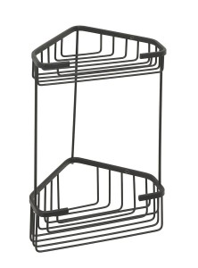 Półka podwójna narożna  20x32,5x15 cm czarny SMART