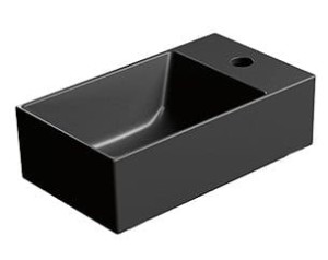 Umywalka ceramiczna 40x12x23 cm prawo/lewo, czarny mat GSI KUBE X 
