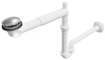 Syfon umywalkowy oszczędzający miejsce + korek Click Clack ceramika  1"1/4, odpływ 32 mm ,biały
