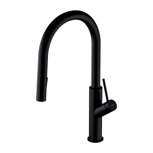 Bateria kuchenna 66 cm wyciągana wylewka, prysznic 2-funkcyjny , CZARNY