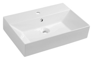 Umywalka ceramiczna 60x42cm do postawienia/ zawieszenie  biała  SISTEMA