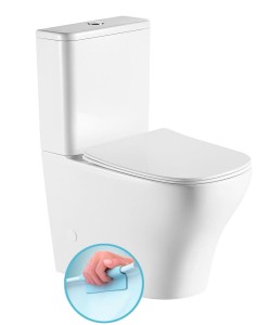 Kompakt WC 38x81x66 cm + deska wolnoopadająca, BELLO RIMLESS odplyw uniwersalny