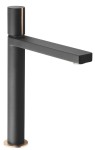 Bateria umywalkowa wysoka 235 mm z przedłużoną wylewką, czarny mat/różowe złoto