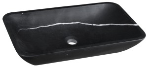  Umywalka kamienna 60x11x35 cm, czarny Marquin mat BLOK