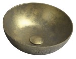 Umywalka betonowa 39x14 cm z korkiem ,  złoty FORMIGO  