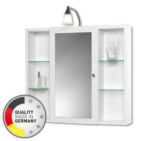Szafka z lustrem 72x78x28cm gniazdko i oświetleniem, MDF/Drewno - Wysoka jakość 