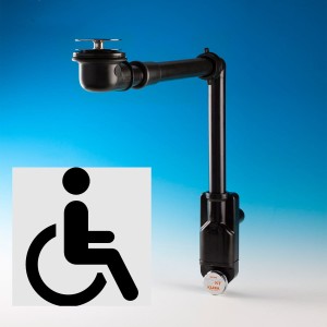 Syfon umywalkowy oszczędzający miejsce czarny +rewizja+korek click -clack  ULTRA CIEŃKI