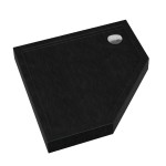 Brodzik pentagonalny  90x90x12 cm Czarny MAT/ Struktura kamienia , PRATO