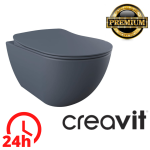 Miska WC podwieszana CREAVIT z deską soft-close, szary mat  
