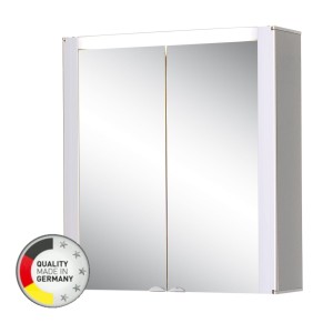 Szafka z lustrem 63x68,5x17cm z gniazdkiem+ diody LED , MDF SZARY