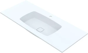 Umywalka wpuszczana w blat 121x50,5cm konglomerat biały  strukturalna ,Vayer Citizen Leo  