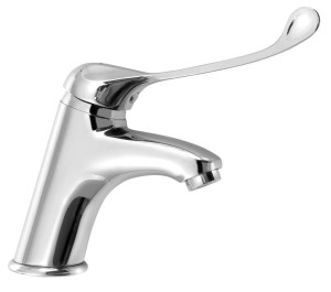 Bateria umywalkowa 22cm  dźwignia medyczna / łokciowa, chrom
