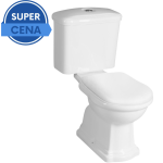 Kompakt WC Retro 450x815x720 mm kompakt dolny odpływ/pionowy - z mikro uszczerbkiem , BIAŁY/CHROM
