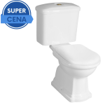 RETRO kompakt WC 45x81,5x72 cm KERASAN - odpływ pionowy, biały/brązowy - z mikro uszczerbkiem / 