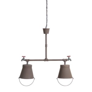 ŻYRANDOL 27 "L X 27-1/2" H , INDUSTRIAL CREATIVE HOME  KRAN/WIADRO, WYKOŃCZENIE RDZY
