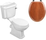 ANTIK kompakt WC miska + spłuczka + mechanizm spłukujący + deska WC wiśnia, odpływ poziomy RETRO 
