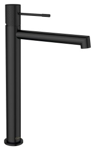 Bateria umywalkowa 32,2 cm  wysoka ,SOLARIS  czarny mat