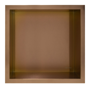 Półka wnękowa z kołnierzem 30x30x7 cm kwadrat stal nierdzewna, Box One miedź
