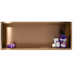 Półka wnękowa z kołnierzem 90x30x7 cm prostokąt stal nierdzewna, Box One miedź 