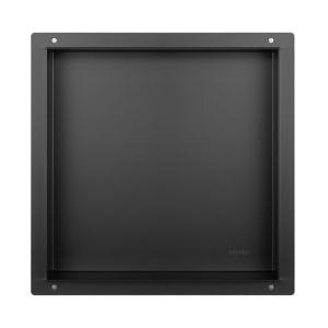 Półka wnękowa z kołnierzem 30x30x7 cm kwadrat stal nierdzewna, Box One czarny