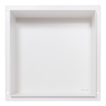 Półka wnękowa z kołnierzem 30x30x7 cm kwadrat stal nierdzewna, Box One biała