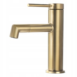 Bateria 186mm umywalkowa z obrotową wylewką , złoty