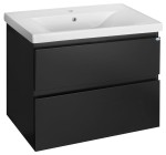 Szafka 77,5x60x45cm z umywalką 80x46x16,5 cm ,  ALTAIR czarny mat  