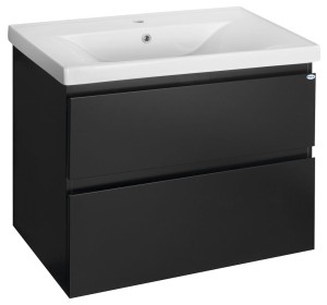 Szafka 77,5x60x45cm z umywalką 80x46x16,5 cm ,  ALTAIR czarny mat  