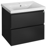 Szafka 67x60x45 cm z umywalką 70x16,5x46 cm , ALTAIR czarny mat  