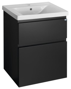 Szafka 57x72,5x45cm z umywalką 60x46x16,5 cm , ALTAIR czarny mat   