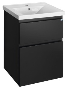 Szafka 52x72,5x45cm z umywalką 55x46x16,5 cm , ALTAIR czarny mat    