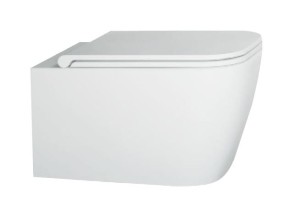 Miska WC RIMLESS 55×36 cm + SLIM wolnoopadającą z duroplastu , Quadra