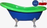 Wanna wolnostojąca barwiona w masie 170cm kompozyt ,zieleń/ niebieski RETRO 