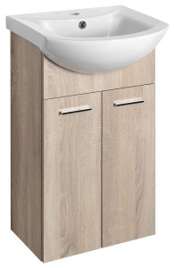 Szafka 41,5x74x25,3 cm z umywalką 45,5x40cm, dąb platin ZOJA 