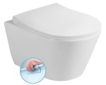 Miska WC wisząca 56x37 cm RIMLESS  + deska WC slim Soft Close,  AVVA ceramika