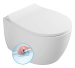 Miska WC wisząca Rimless 36x51cm+deska WC SLIM easy take, Soft Close,  biały SENTIMENTI 