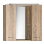 Szafka 70x60x14cm z lustrem i oświetleniem LED 230V,  dąb platin  ZOJA / KERAMIA FRESH 
