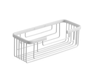 Półka łazienkowa 252x86x102mm stal nierdzewna , biała SMART 