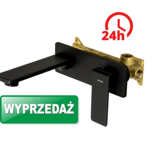Bateria umywalkowa podtynkowa  20x7 cm z wylewką 18 cm ,CZARNA półmat/ WYSYŁKA 24H