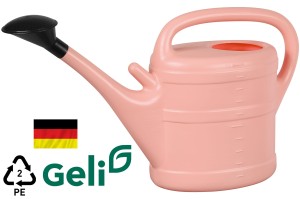 Konewka Geli z przystawką do zraszacza + sitko, 10l jasny róż , wielosezonowa 