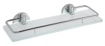 Półka szklana z relingiem 300x55x130mm, chrom  X-ROUND